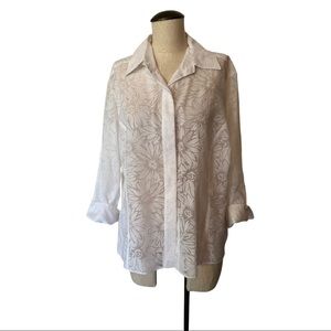 Talbots Women’s 3/4 Sleeve Floral Blouse 
Size 18